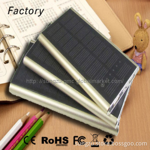 Portable 6000mah cellphone charger solar rechargeable battery charger